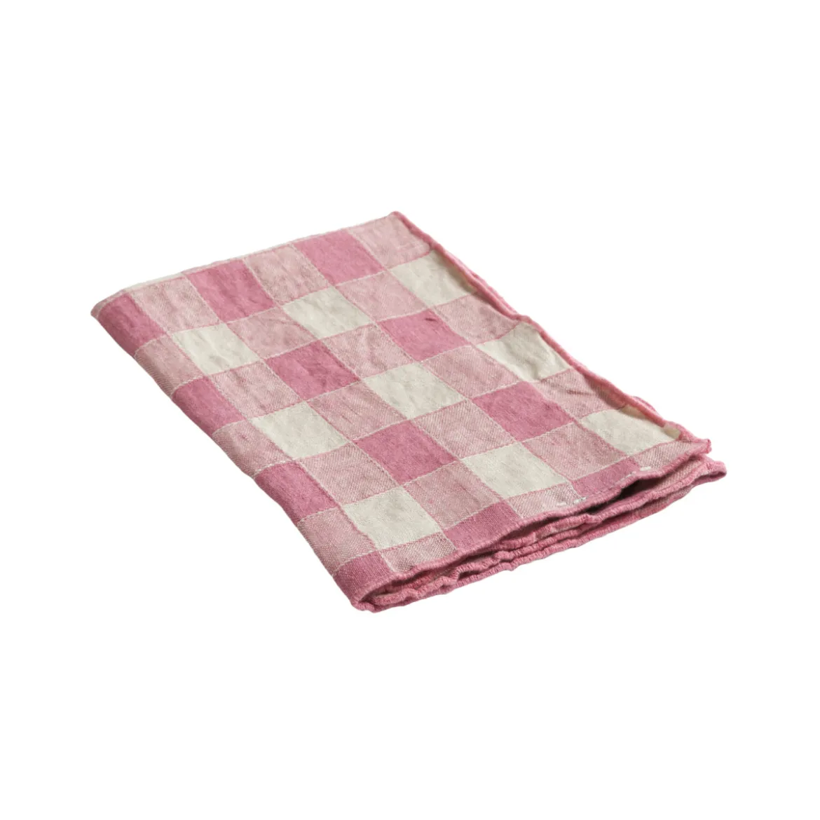 Serviette Bourdon Toile Vichy Vintage - Rose Zizi/Bourdon Rose Zizi