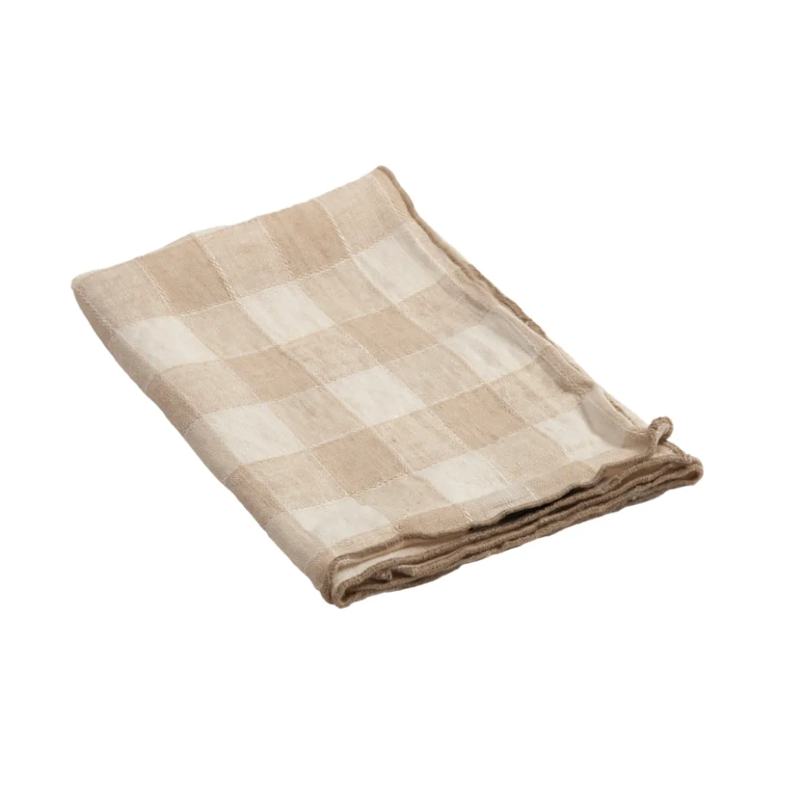 Serviette Bourdon Toile Vichy Vintage - Crème/Bourdon Crème