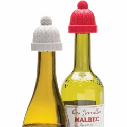 Set de 2 Bouchons Beanie Rouge & Gris