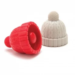 Set de 2 Bouchons Beanie Rouge & Gris
