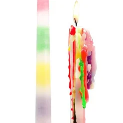 Set de 2 bougies arc-en-ciel coulantes