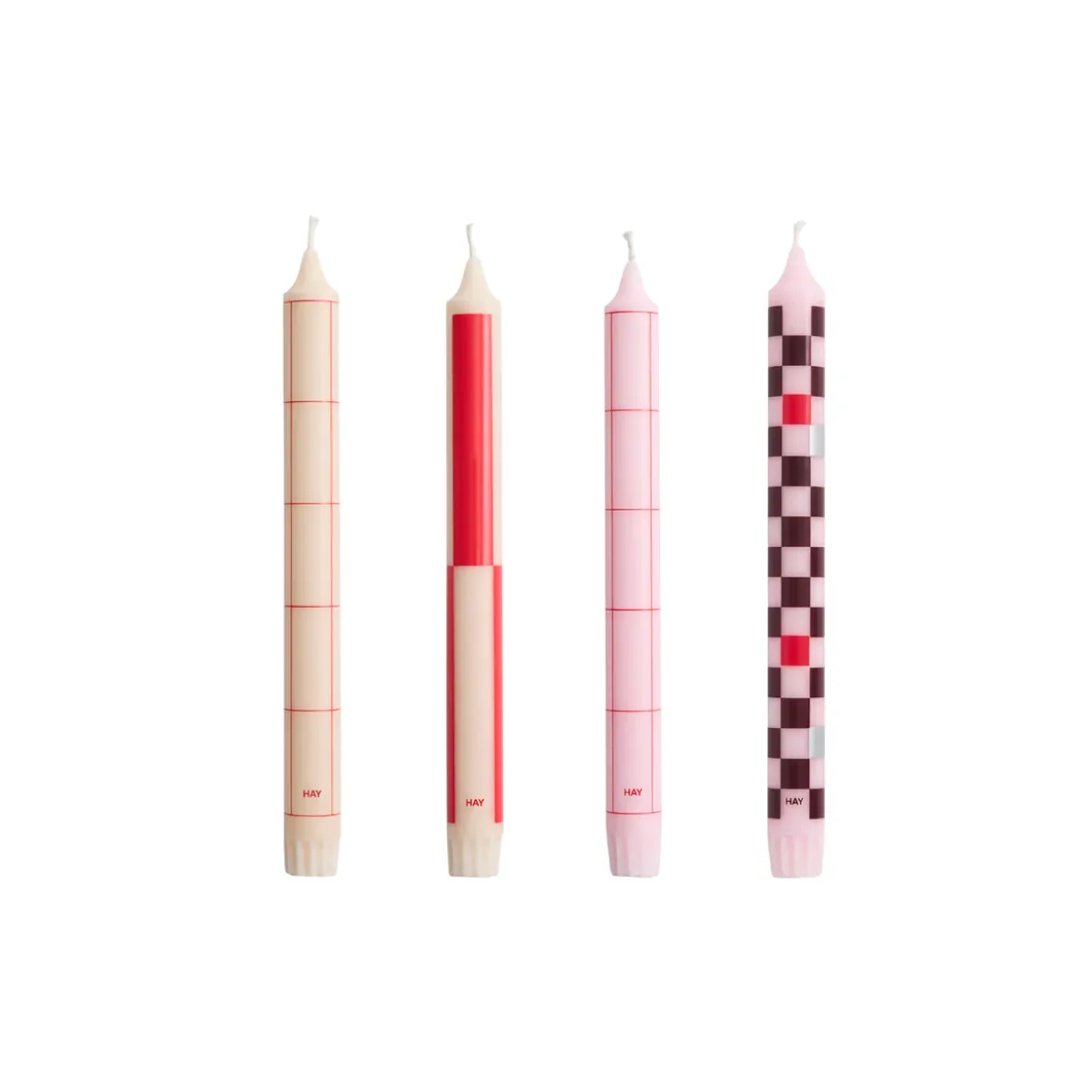 Set de 4 Bougies - Pattern reds and bordeaux