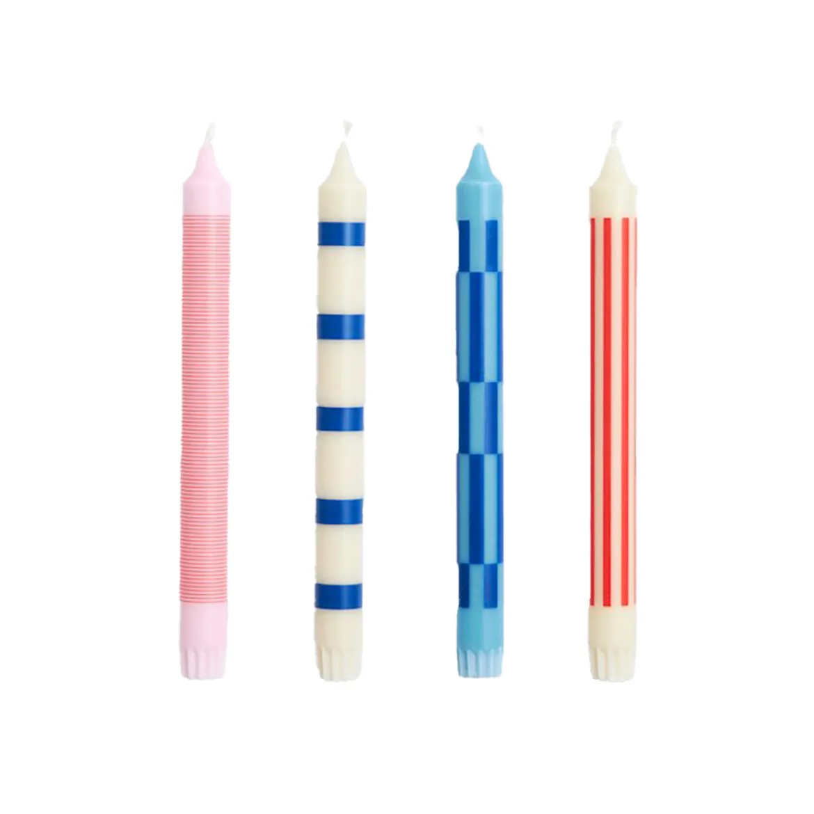 Set de 4 Bougies Rose/Rouge/Bleu