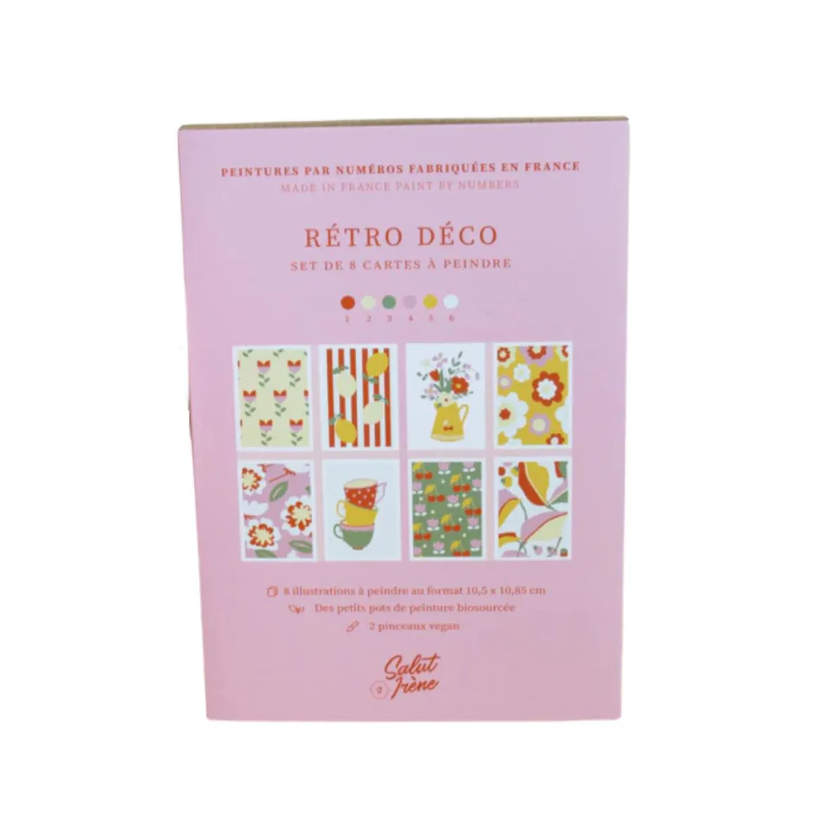 Set de 8 Cartes à peindre par numéro - Rétro déco