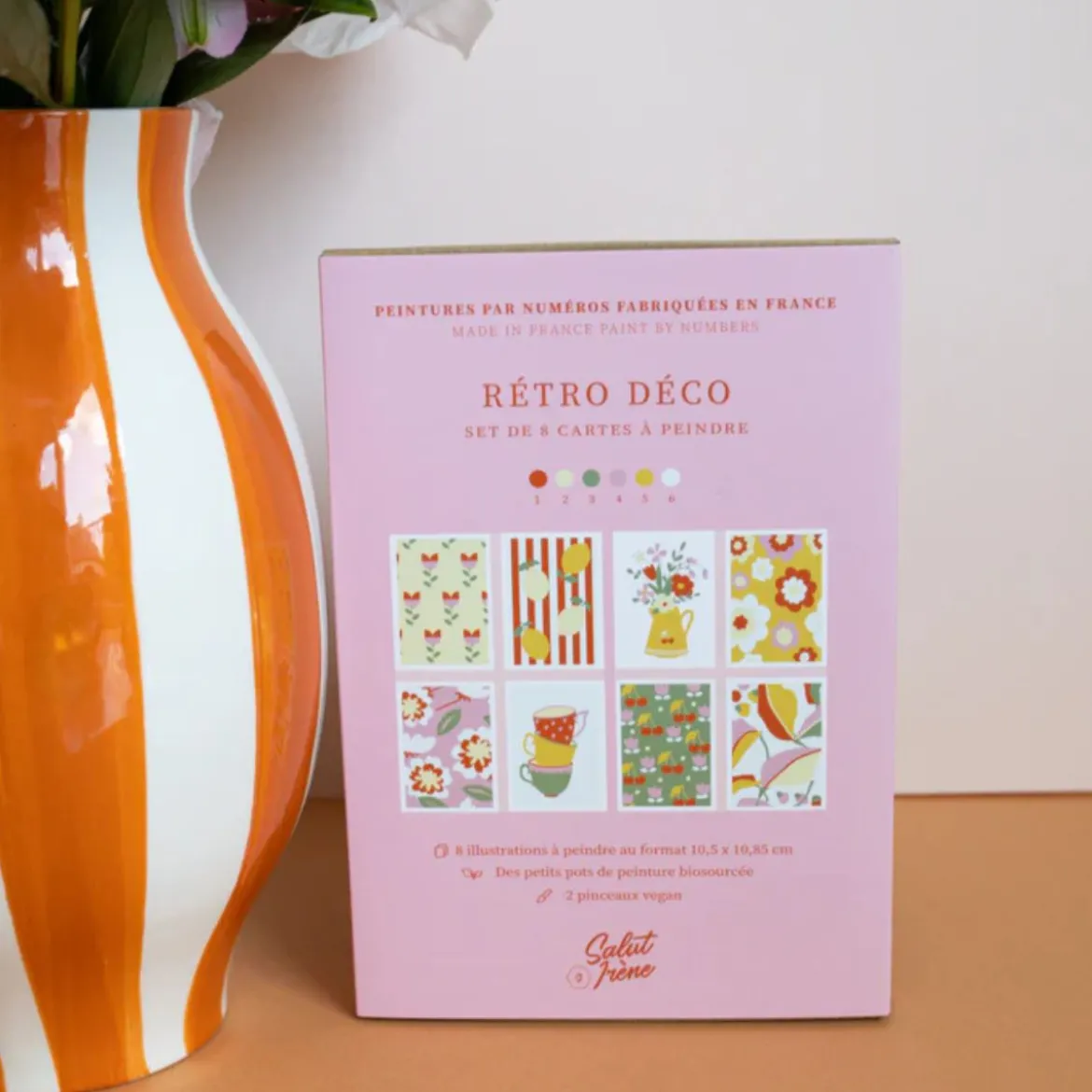 Set de 8 Cartes à peindre par numéro - Rétro déco