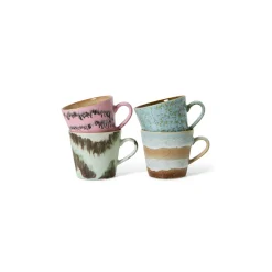 Set de 4 mugs cappucino 70s Dada