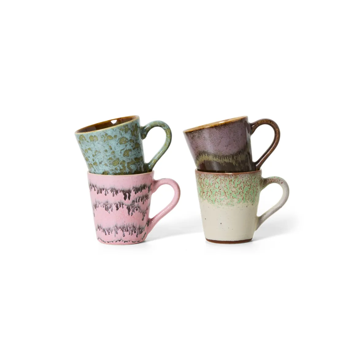 Set de 4 mugs Espresso 70s Brutalism