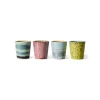Set de 4 mugs 70s ceramics artistic