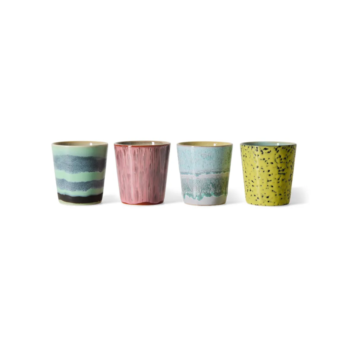 Set de 4 mugs 70s ceramics artistic