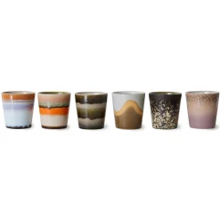 Set de 6 Mugs 70's Elements en céramique