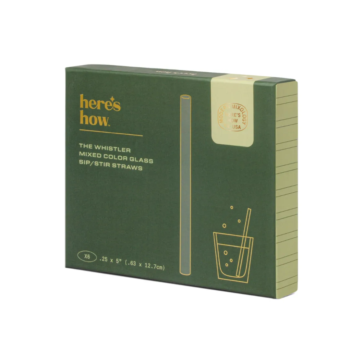 Set de 6 pailles Colorées en Verre Whistler