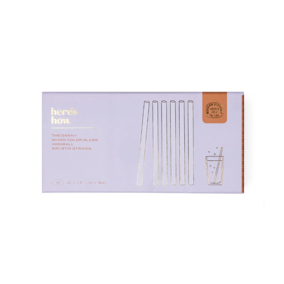 Set de 6 pailles Danny Glass Highball