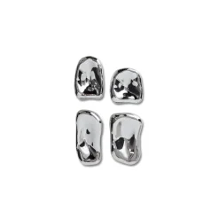 Set de 4 Sculptures Glass Chrome