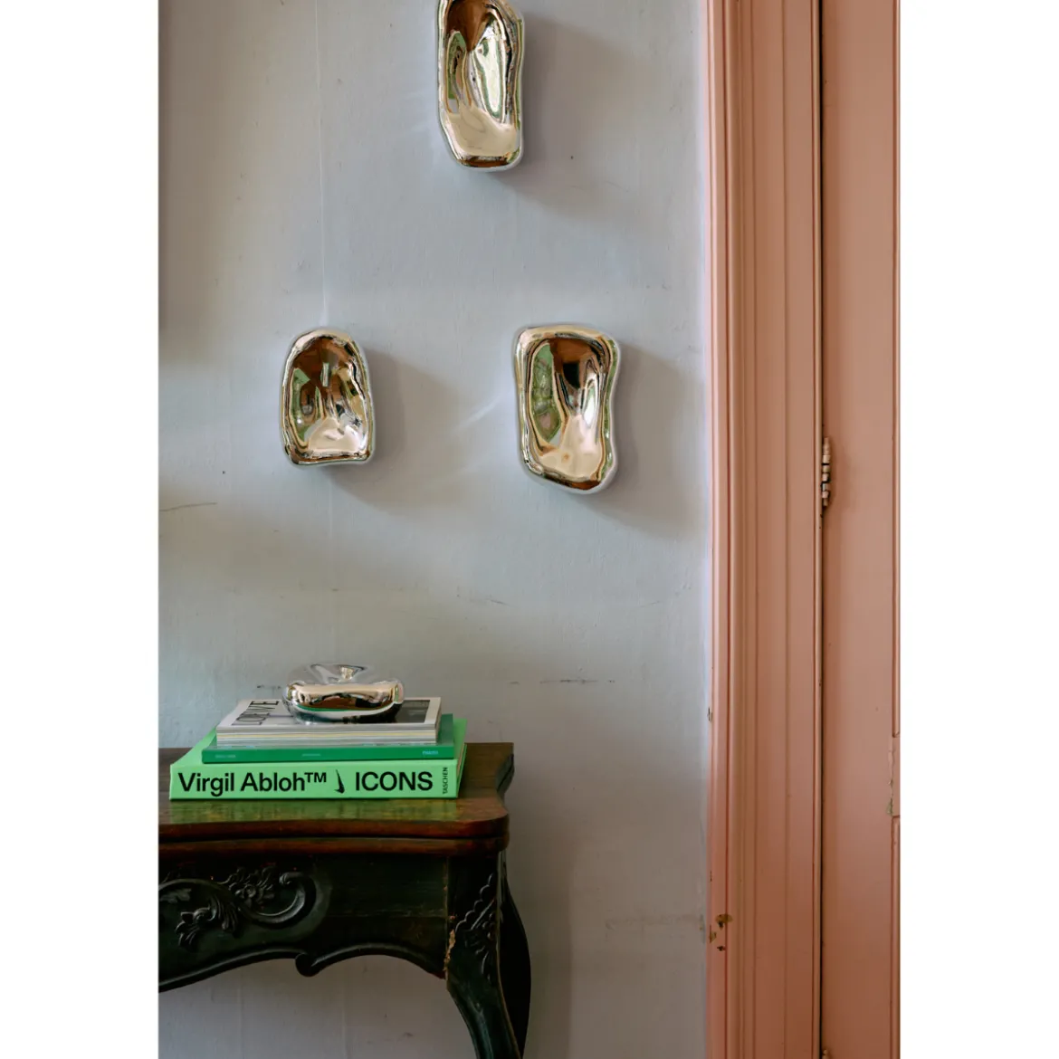 Set de 4 Sculptures Glass Chrome