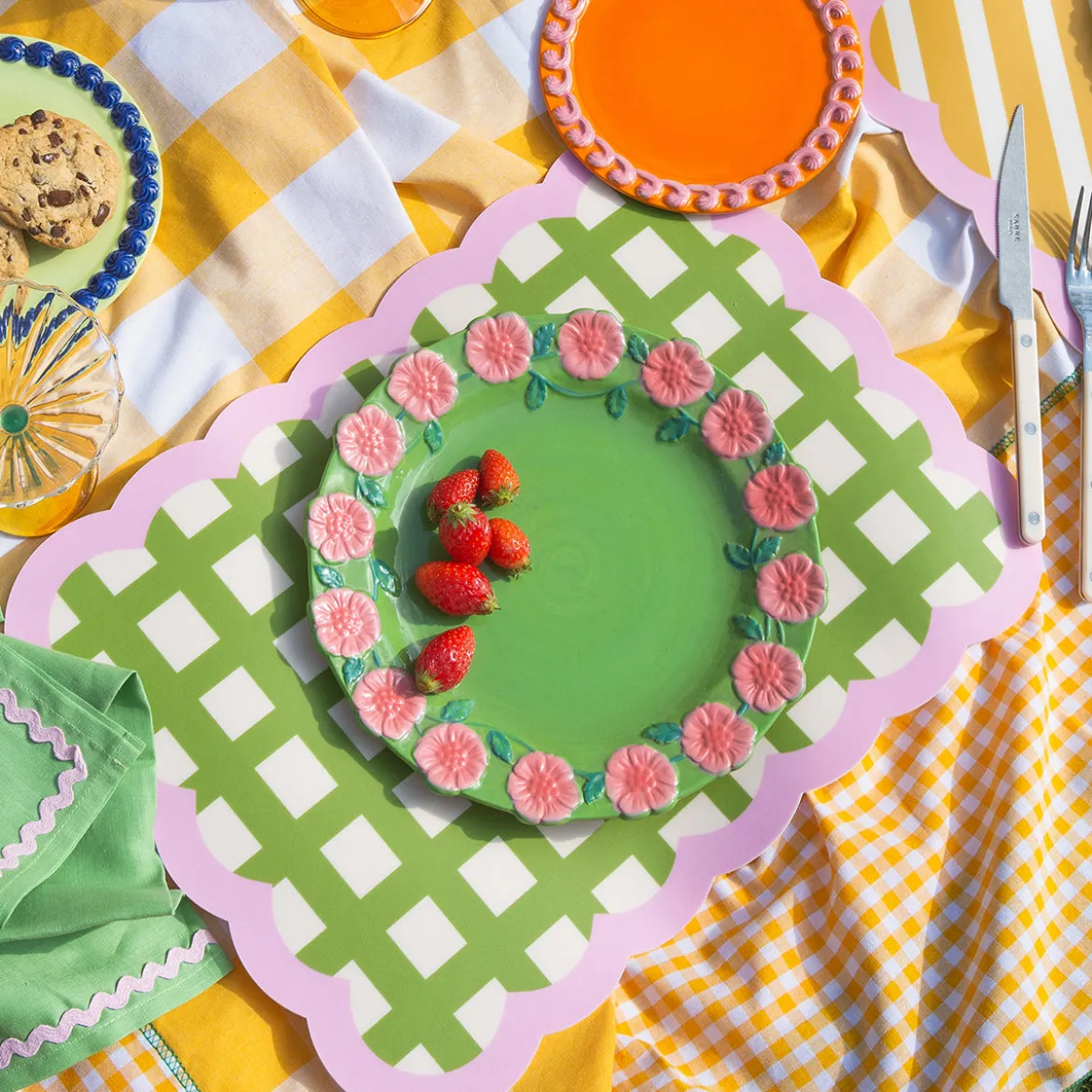 Set de table Biscotti à Carreaux - 38 cm x 48 cm - Kaki & Rose