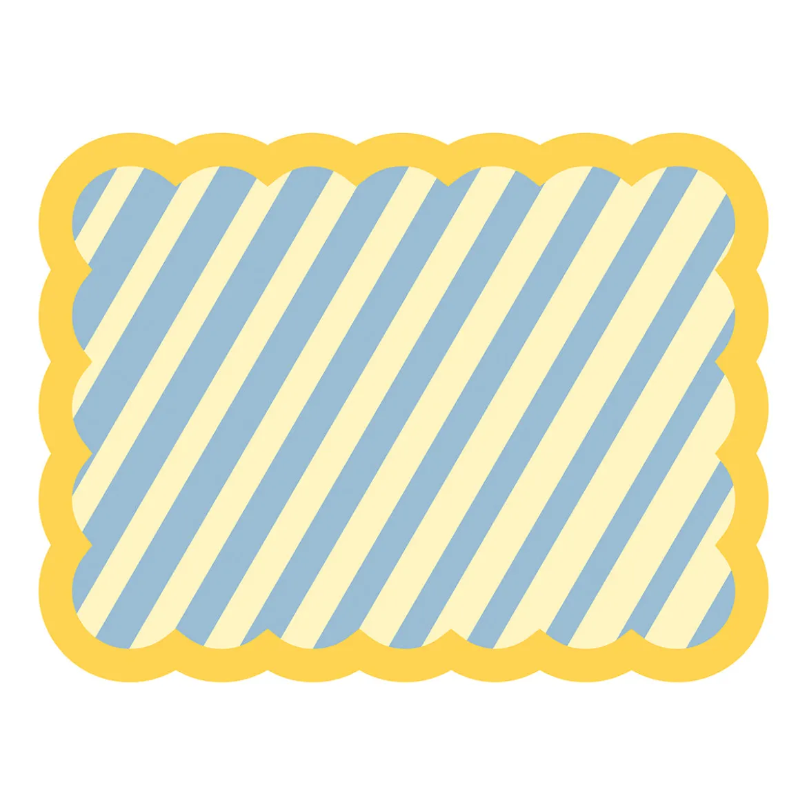 Set de table Biscotti à Rayures - 38 cm x 48 cm - Bleu & Jaune