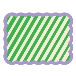 Set de table Biscotti à Rayures - 38 cm x 48 cm - Vert & Violet