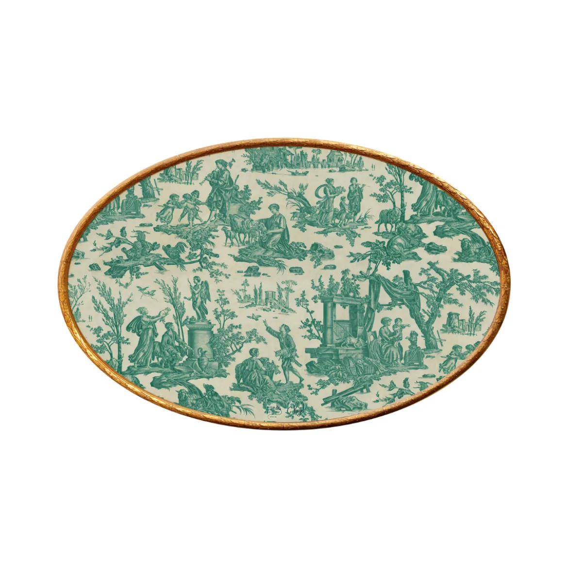 Set de table ovale Offrande à l'amour - Toile de Jouy