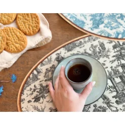 Set de table ovale Offrande à l'amour - Toile de Jouy