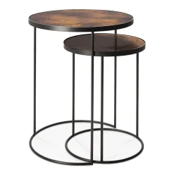 Set de 2 Tables d'appoint heavy aged Bronze