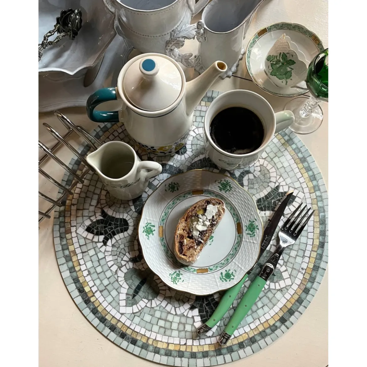 Set de table Vinyle Rond Mosaïque - Amanda