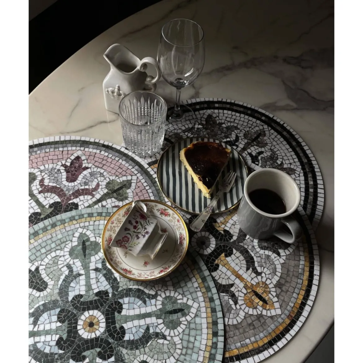 Set de table Vinyle Rond Mosaïque - Amanda