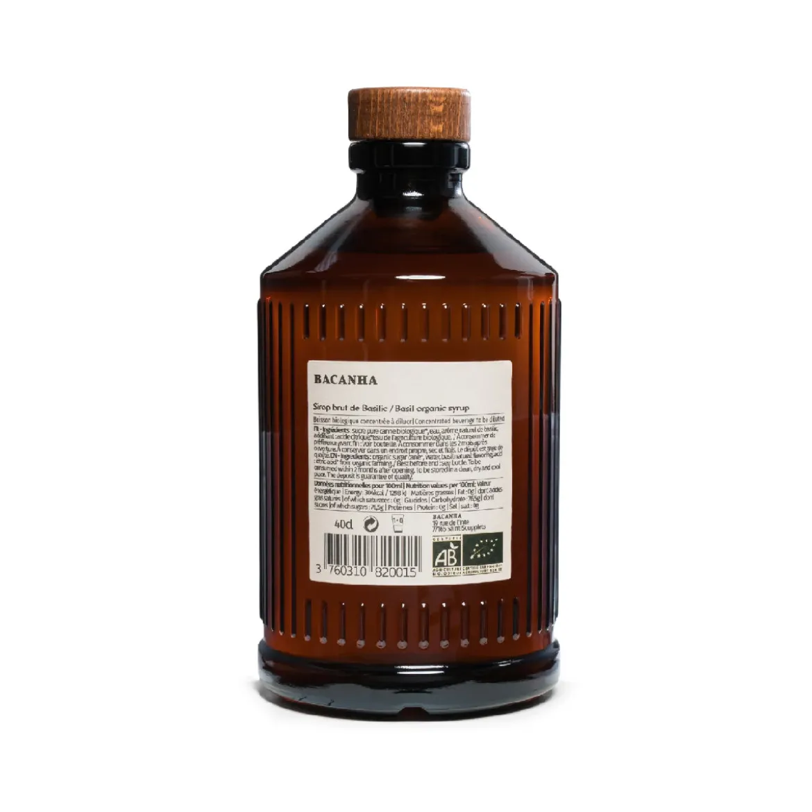 Sirop brut de Basilic Bio - 400 ml