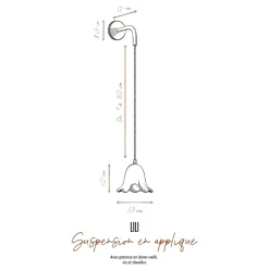 Suspension en applique Lili en Porcelaine biscuit