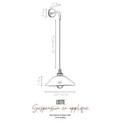Suspension en applique Lisette en Terre Mêlée Mat