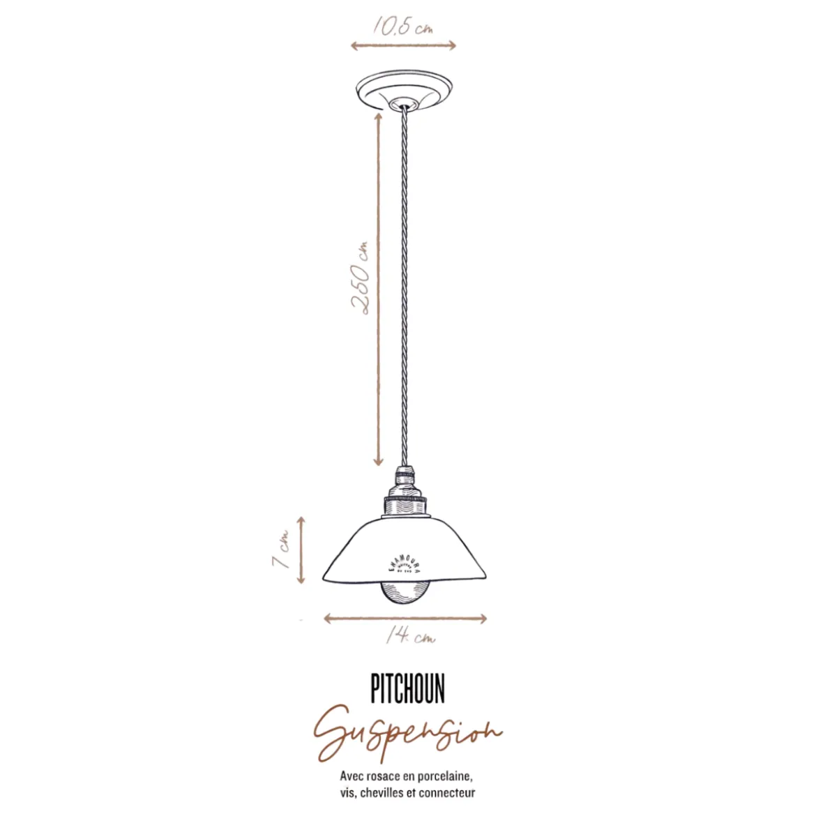 Suspension Pitchoun en Porcelaine biscuit