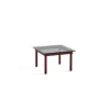 Table basse Kofi Chêne Massif Rouge Grange & Verre Teinté Gris - l 60 x L 60 x h 36 cm