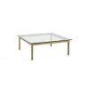 Table basse Kofi Chêne Massif & Verre Clair - l 100 x L 100 x h 36 cm