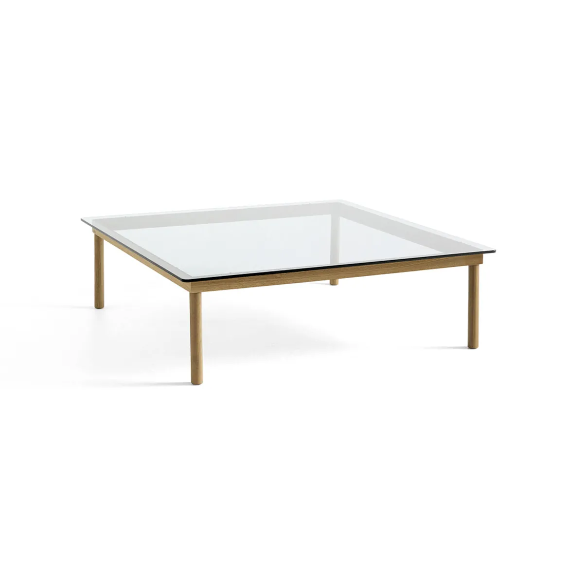 Table basse Kofi Chêne Massif & Verre Clair - l 120 x L 120 x h 36 cm