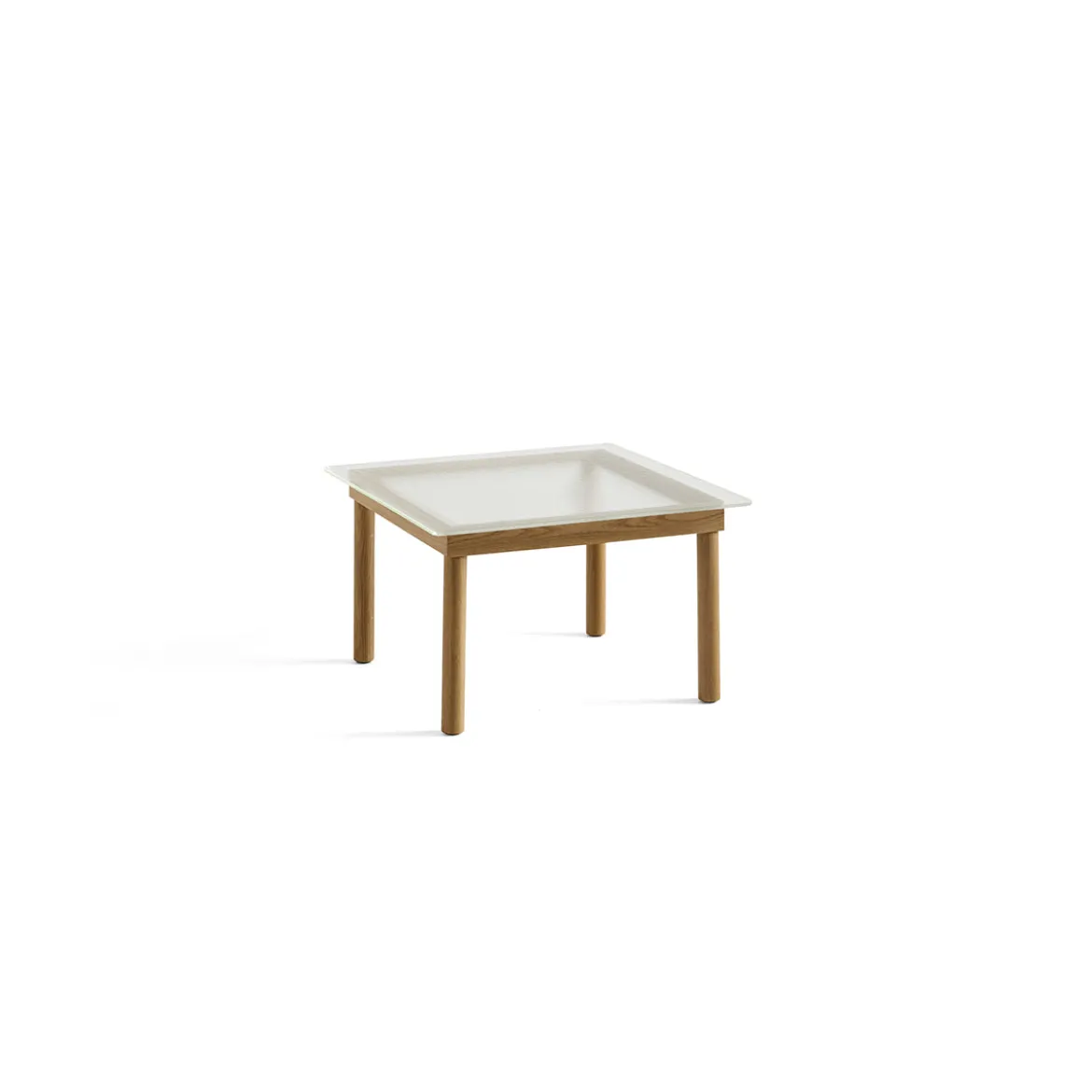 Table basse Kofi Chêne Massif & Verre Roseau Transparent - l 60 x L 60 x h 36 cm