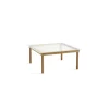 Table basse Kofi Chêne Massif & Verre Roseau Transparent - l 80 x L 80 x h 36 cm