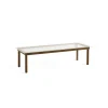 Table basse Kofi Noyer Massif & Verre Roseau Transparent - l 140 x L 50 x h 36 cm