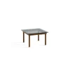 Table basse Kofi Noyer Massif & Verre Teinté Gris - l 60 x L 60 x h 36 cm