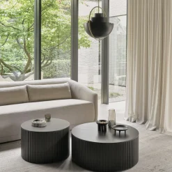 Table basse ronde Roller Max en acajou - Marron