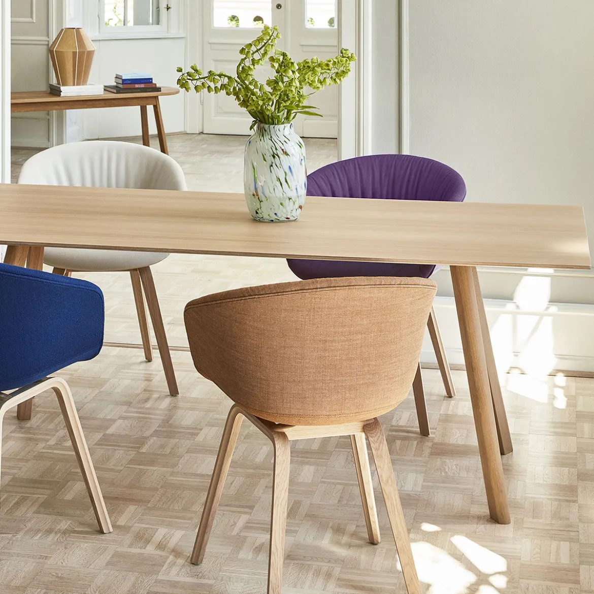 Table CPH30 Chêne laqué mat & Plateau Chêne - 250 x 90 x 74 cm