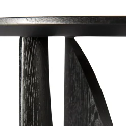 Table d'appoint Geometric en chêne noir verni - Ø 51 x h 50 cm