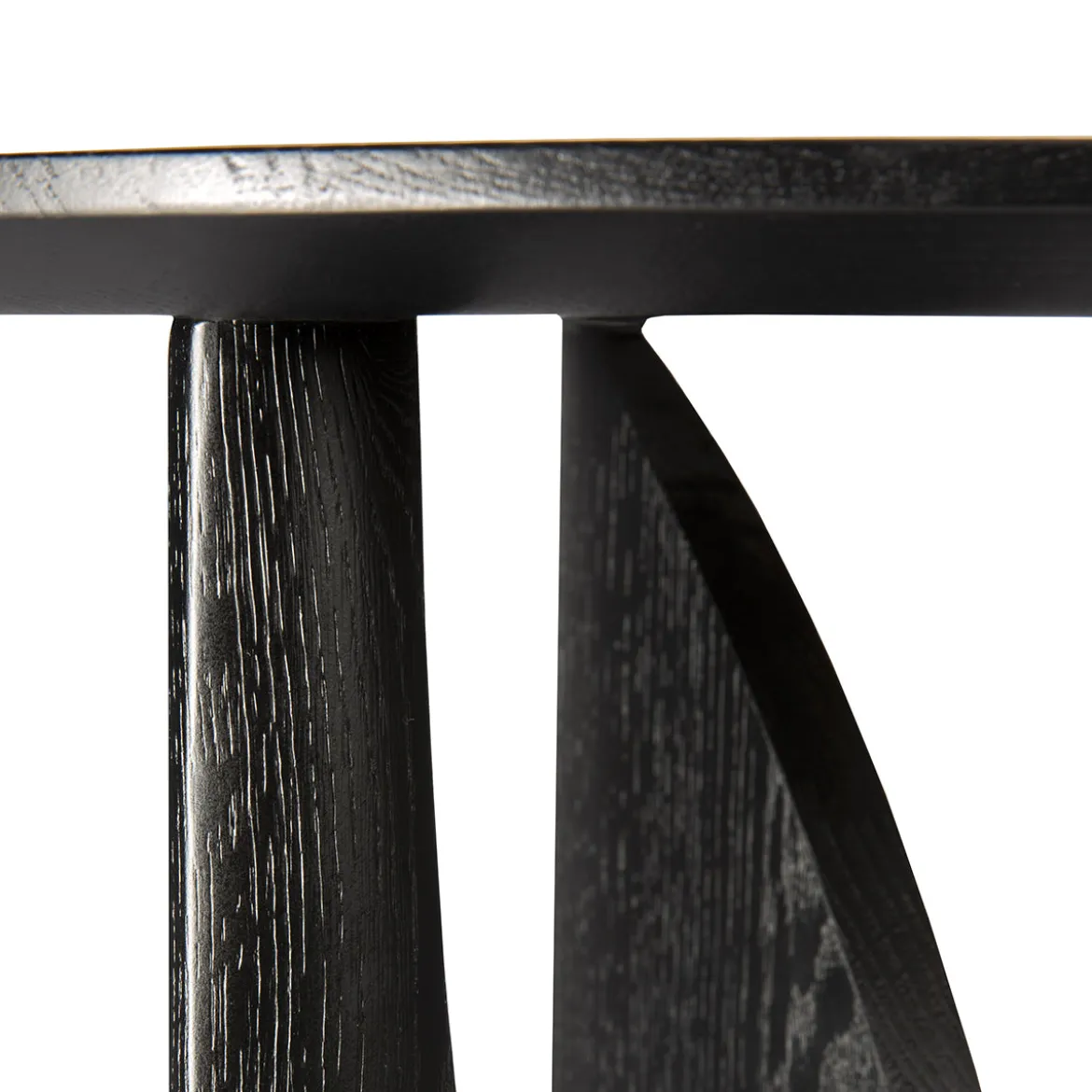Table d'appoint Geometric en chêne noir verni - Ø 51 x h 50 cm