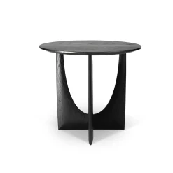 Table d'appoint Geometric en chêne noir verni - Ø 51 x h 50 cm