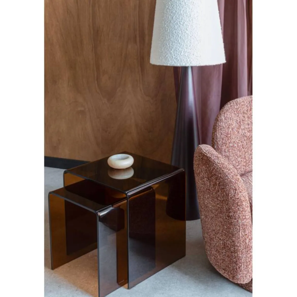 Table d'appoint Vetro Set de 2 - Brown