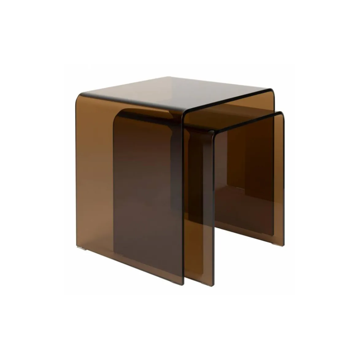 Table d'appoint Vetro Set de 2 - Brown