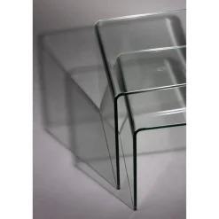 Table d'appoint Vetro Set de 2 - Transparent