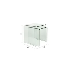 Table d'appoint Vetro Set de 2 - Transparent