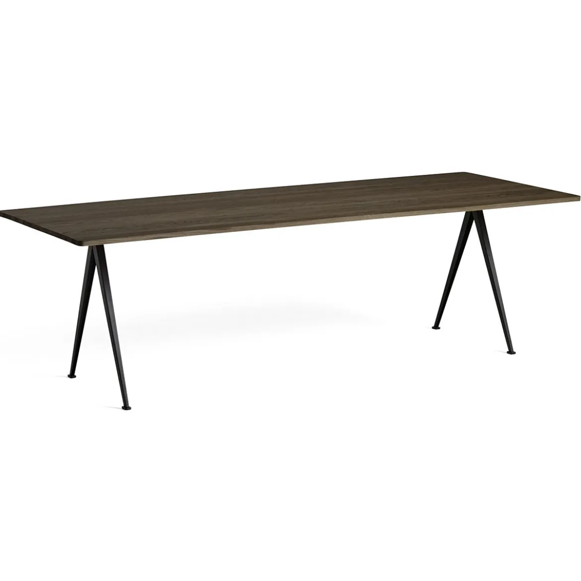 Table Pyramid 02 Base noire & plateau chêne fumé