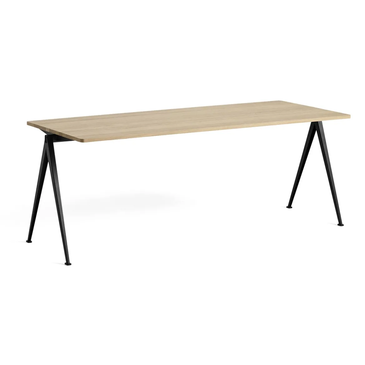 Table Pyramid 01 Base noire & Plateau chêne mat lacqué