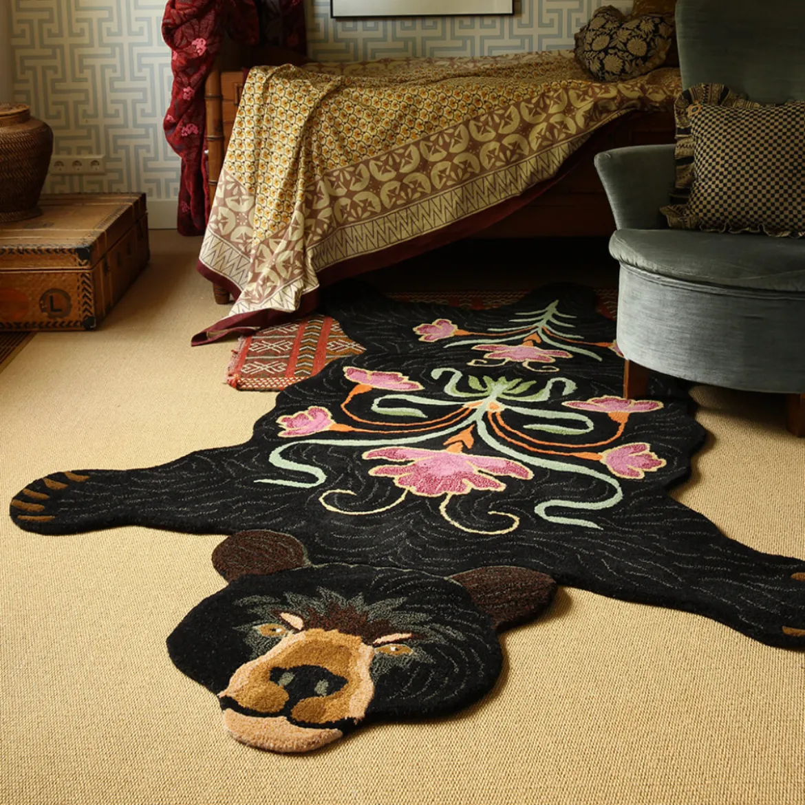 Tapis Blooming Black Bear XL