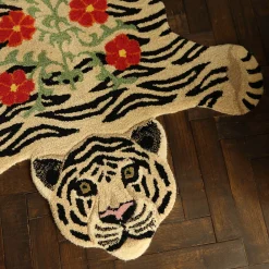 Tapis Floral Tigre blanc